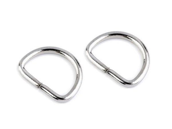 Metall-D-Ring 20 mm Breite Nickel